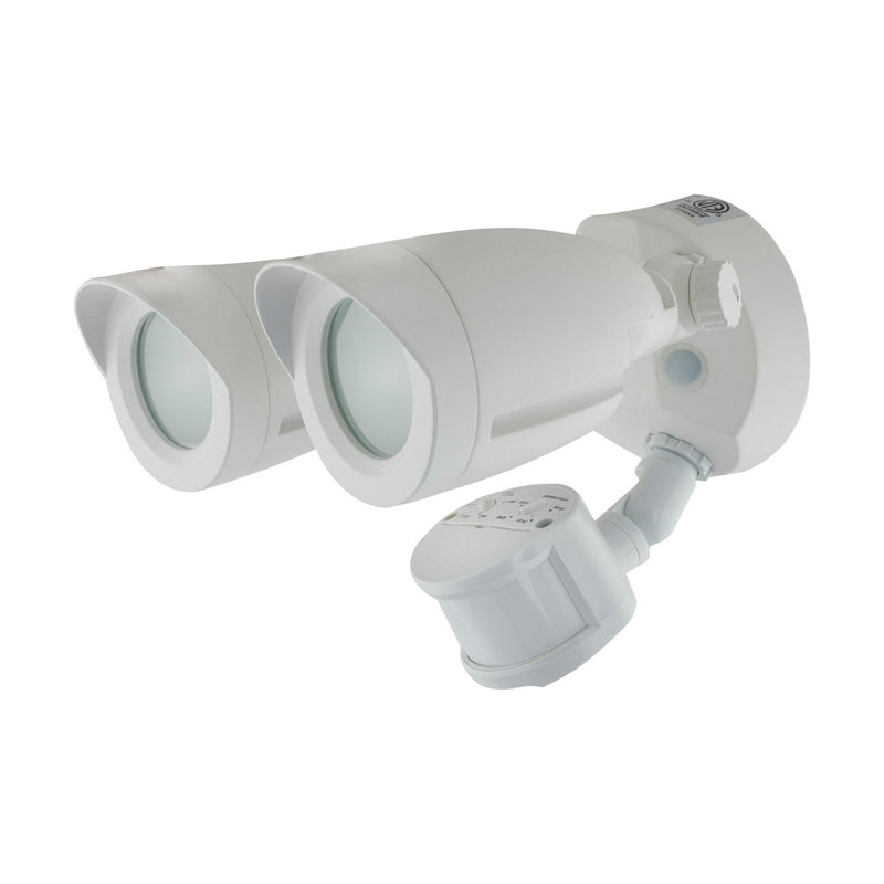8" Warm White LED Security Outdoor Wall Sconce in White
