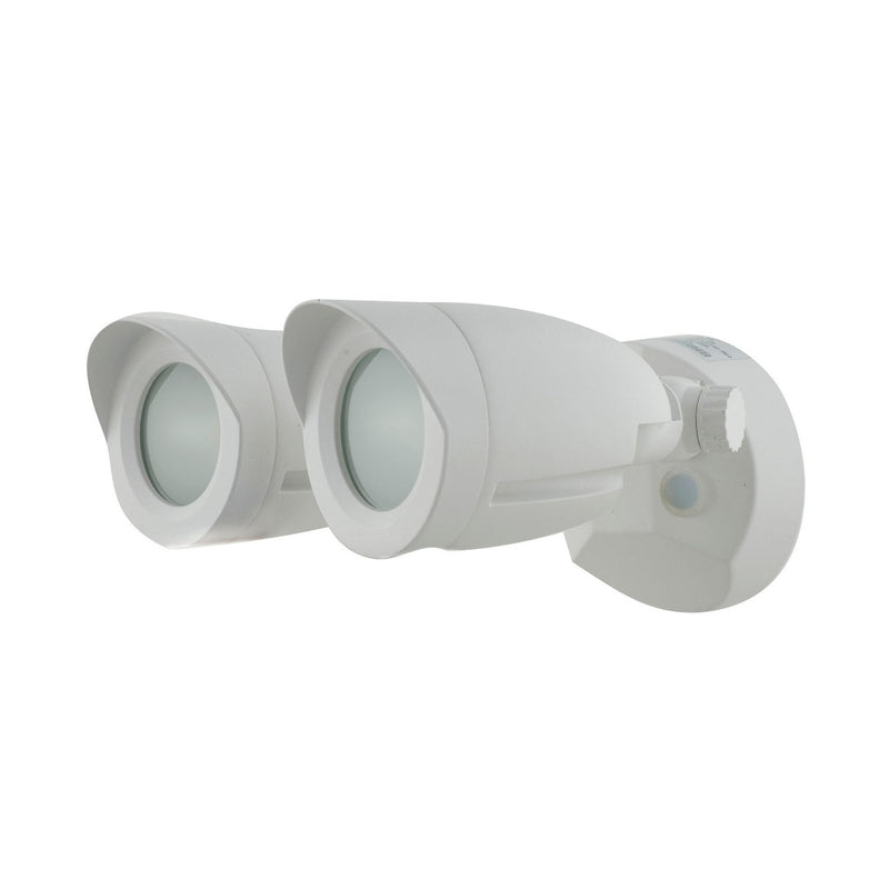 8" Cool White LED Security Outdoor Wall Sconce in White
