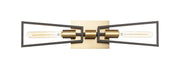 Wings 2 Light Wall Sconce in Black / Satin Brass