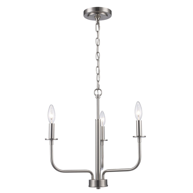 Tennyson 3-Light 18" Chandelier in Brushed Nickel