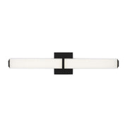 Milan 24 Bath Vanity Light in White Glass Nightshade Black