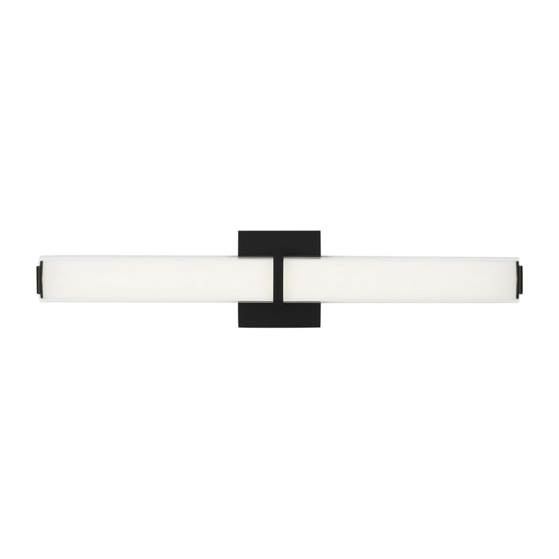 Milan 24 Bath Vanity Light in White Glass Nightshade Black