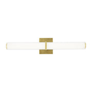 Milan 24 Bath Vanity Light in White Glass Natural Brass