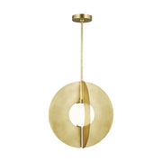 Orbel Round Grande Pendant in Natural Brass