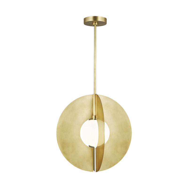 Orbel Round Grande Pendant in Natural Brass