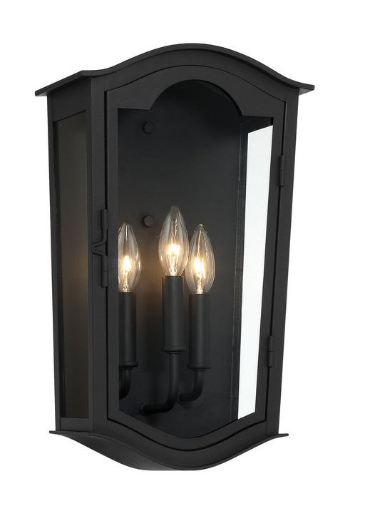 Houghton Hall 3-Light Outdoor Wall Lantern in Sand Coal