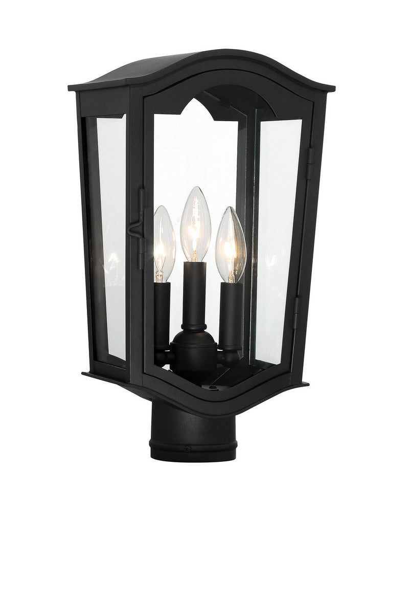 Houghton Hall 3-Light Outdoor Post Light in Sand Coal