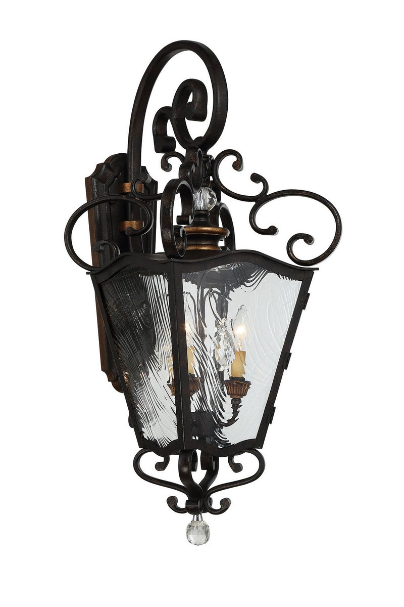 Brixton Ivey 3-Light Outdoor Wall Lantern in Terazza Villa Aged Patina