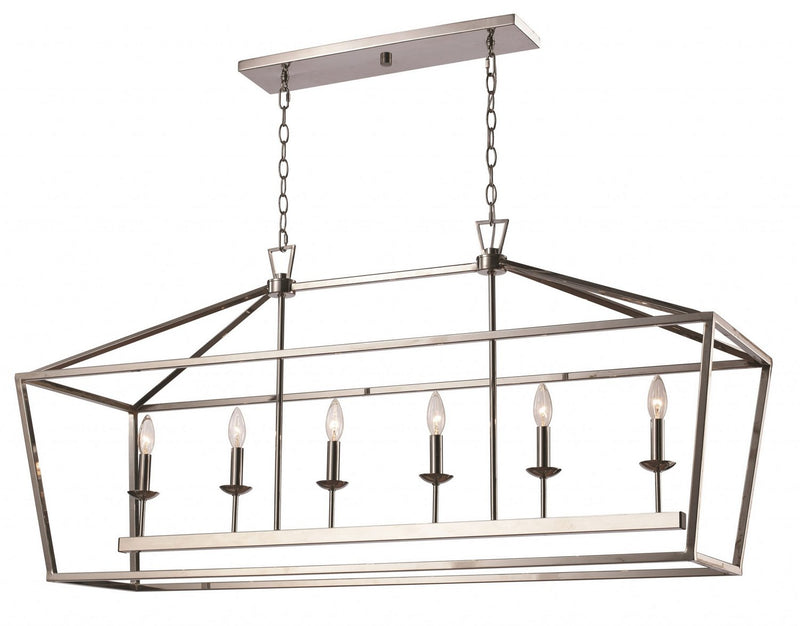 Lacey 6-Light 49" Linear Chandelier in Polished Chrome
