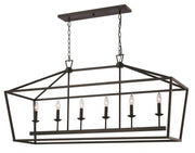 Lacey 6-Light 49" Linear Chandelier in Rubbed Oil Bronze