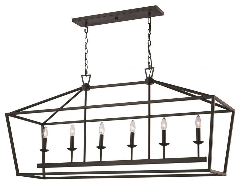 Lacey 6-Light 49" Linear Chandelier in Rubbed Oil Bronze