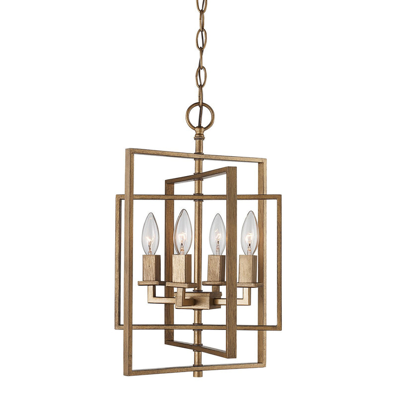 El Capitan 4-Light 14" Chandelier in Antique Gold