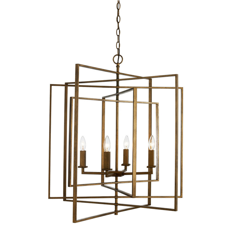 El Capitan 4-Light 26" Chandelier in Antique Gold