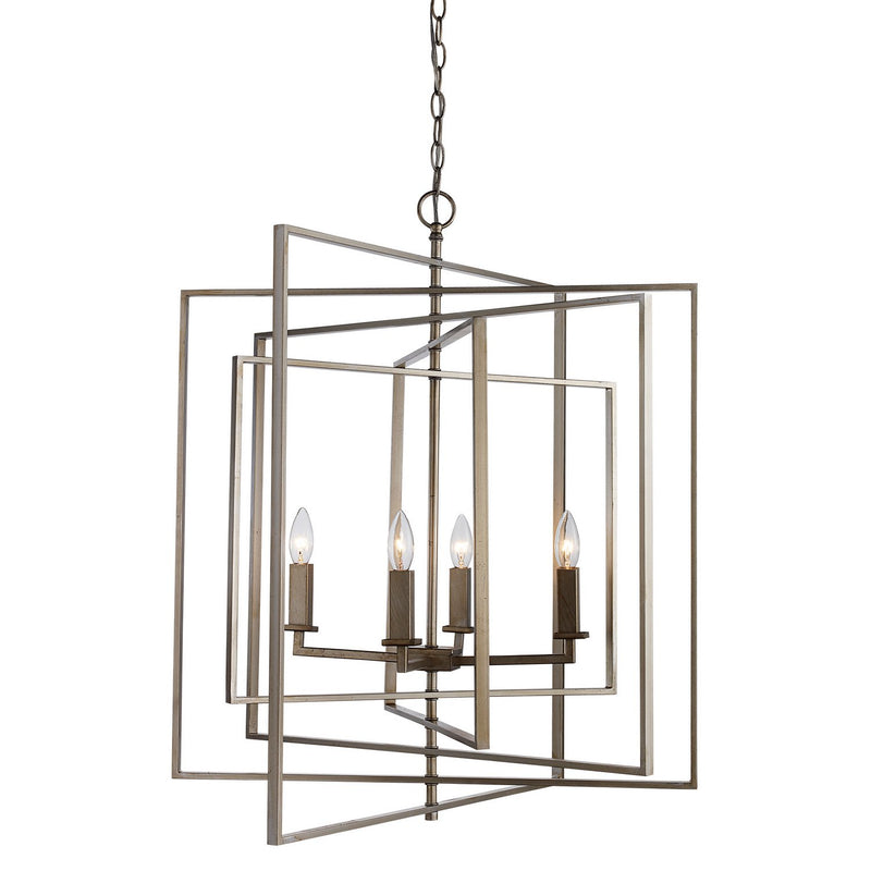 El Capitan 4-Light 26" Chandelier in Antique Silver Leaf