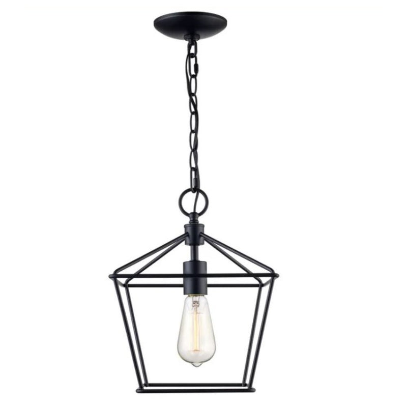 Geometric Cage Mini Pendant in Black