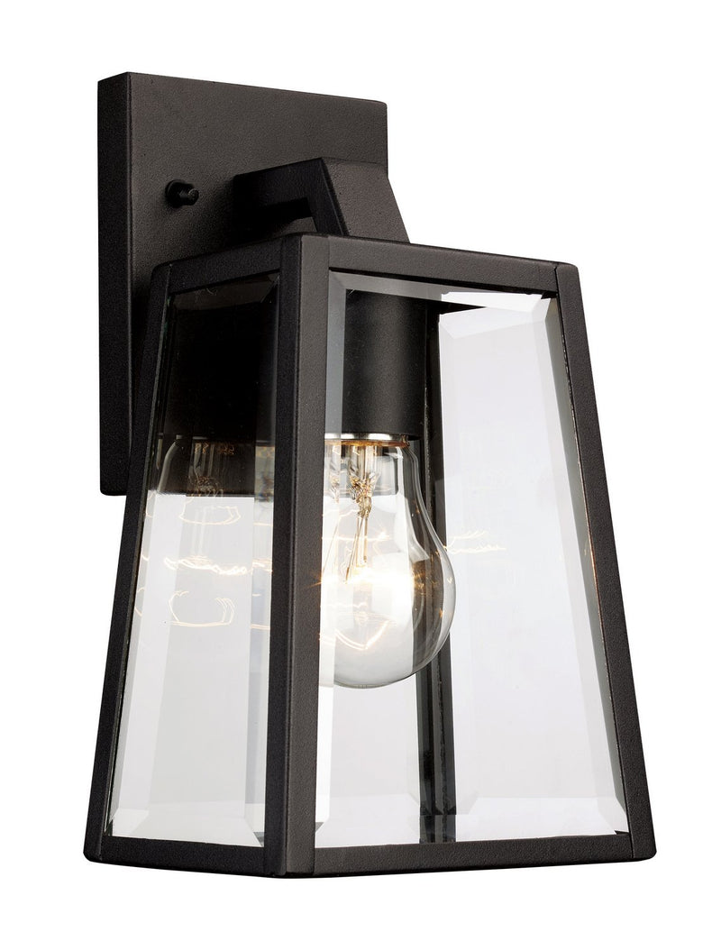 Obsidian 1-Light 10" Outdoor Wall Lantern in Black