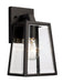 Obsidian 1-Light Wall Lantern in Black with Clear Glass