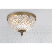 Radley 2 Light 10" Flush Mount in Olde Brass in a room setting