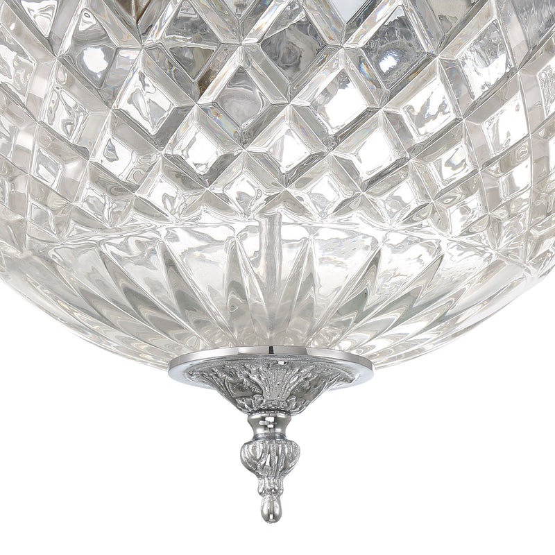 Radley 3 Light 12" Flush Mount in Polished Chrome