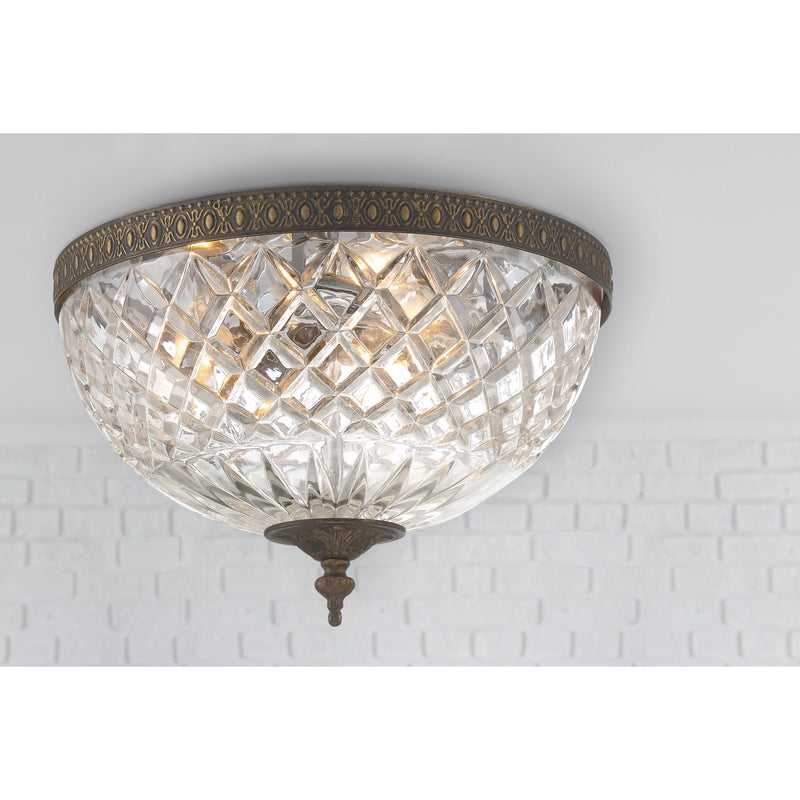 Radley 3 Light 12" Flush Mount in English Bronze in a room setting