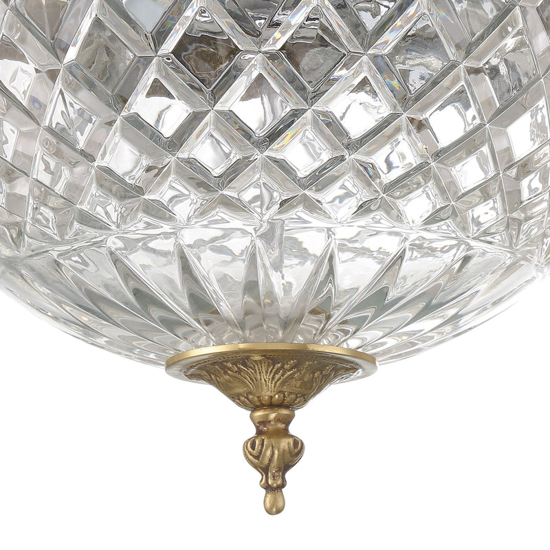 Radley 3 Light 12" Flush Mount in Olde Brass