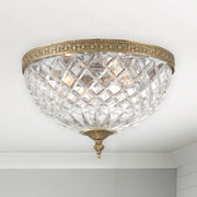 Radley 3 Light 12" Flush Mount in Olde Brass in a room setting