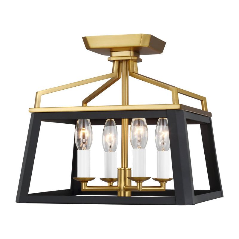 Carlow 4-Light Semi-Flush Mount in Midnight Black