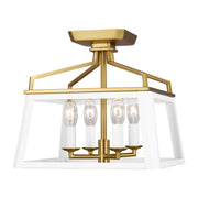 Carlow 4-Light Semi-Flush Mount in White Matte