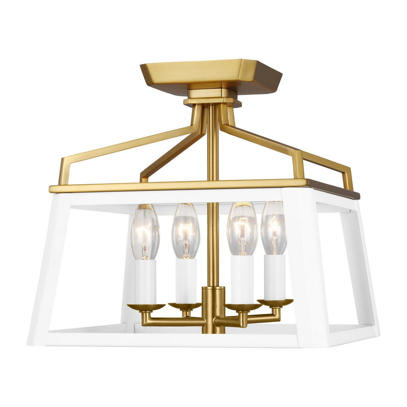 Carlow 4-Light Semi-Flush Mount in White Matte