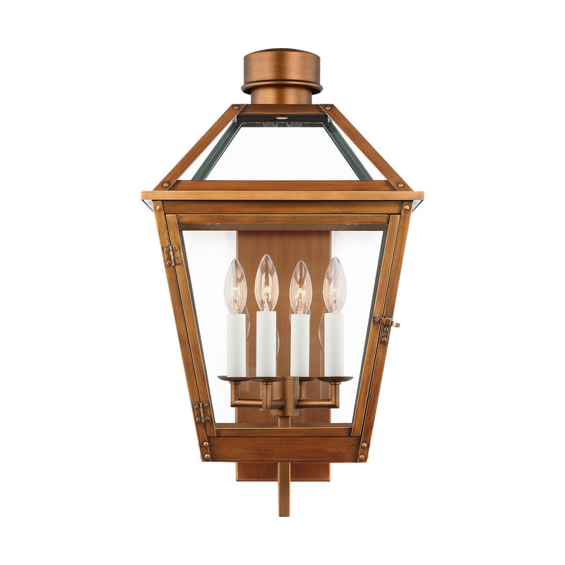 Hyannis Large 4-Light Outdoor Wall Lantern in Natural Copper