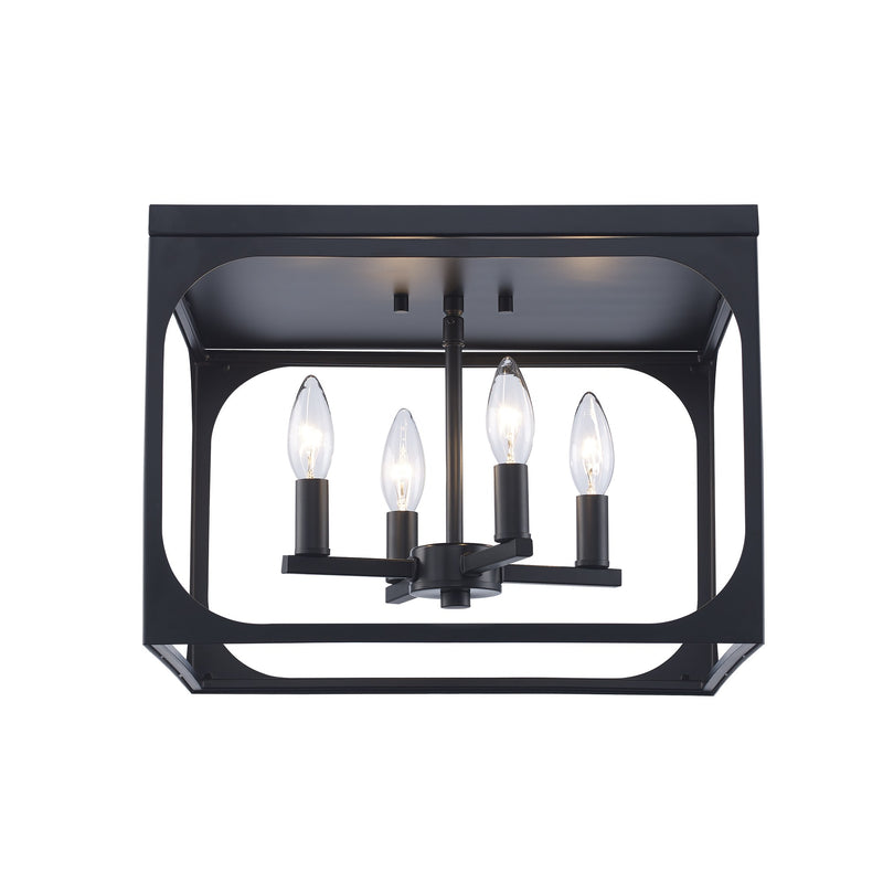 Ruby Ridge 4-Light 15" Flush Mount in Black