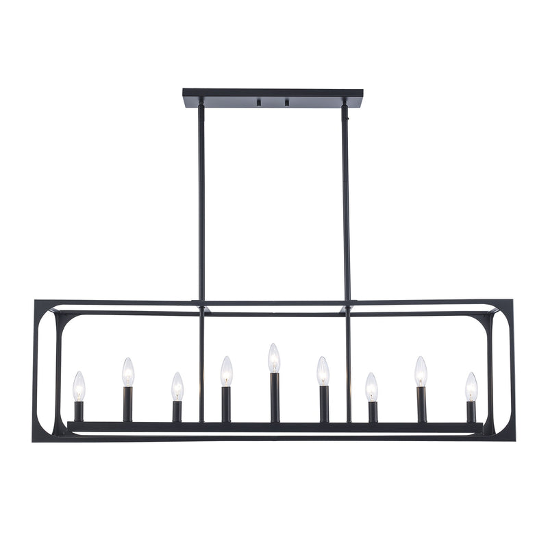 Ruby Ridge 9-Light 44" Linear Pendant in Black