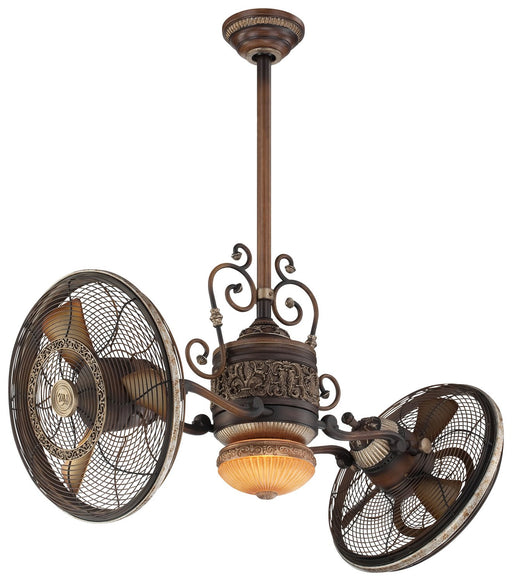 Traditional Gyro 42" LED Ceiling Fan in Belcaro Walnut