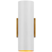 Nella LED Wall Sconce in Hand-Rubbed Antique Brass and Plaster White