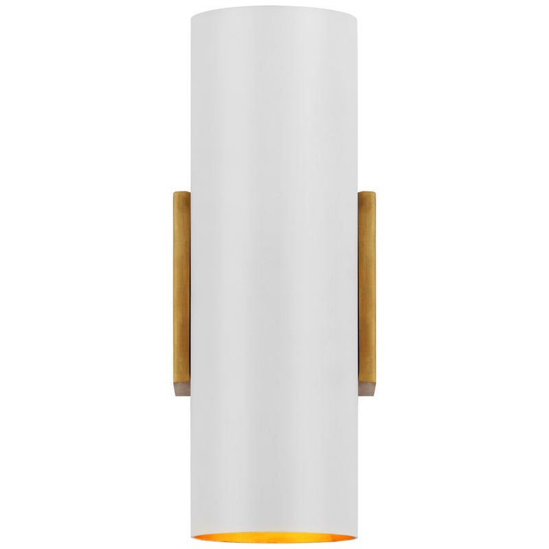 Nella LED Wall Sconce in Hand-Rubbed Antique Brass and Plaster White