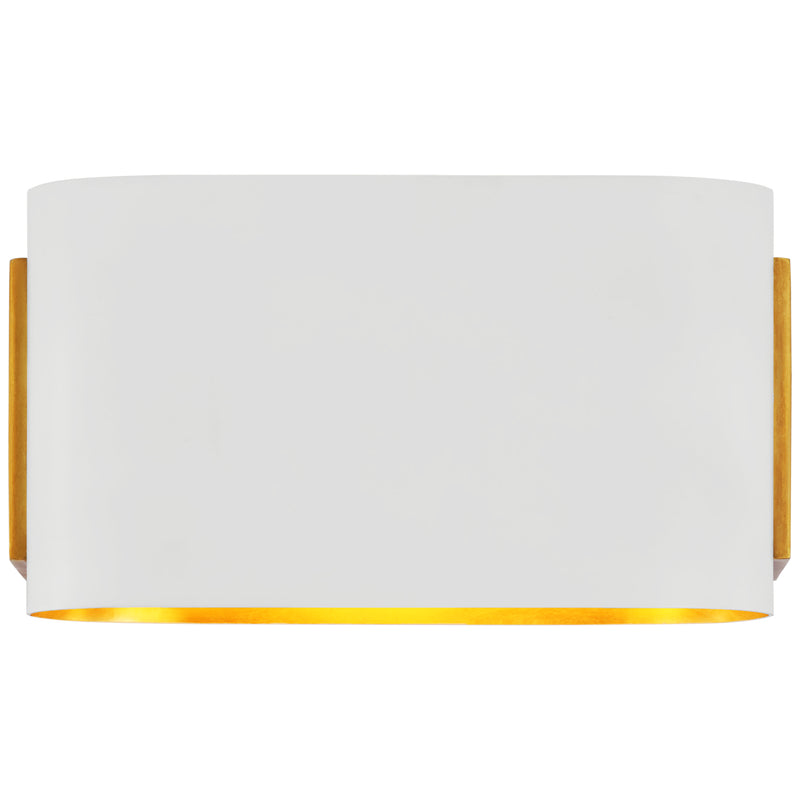 Nella LED Wall Sconce in Hand-Rubbed Antique Brass and Plaster White