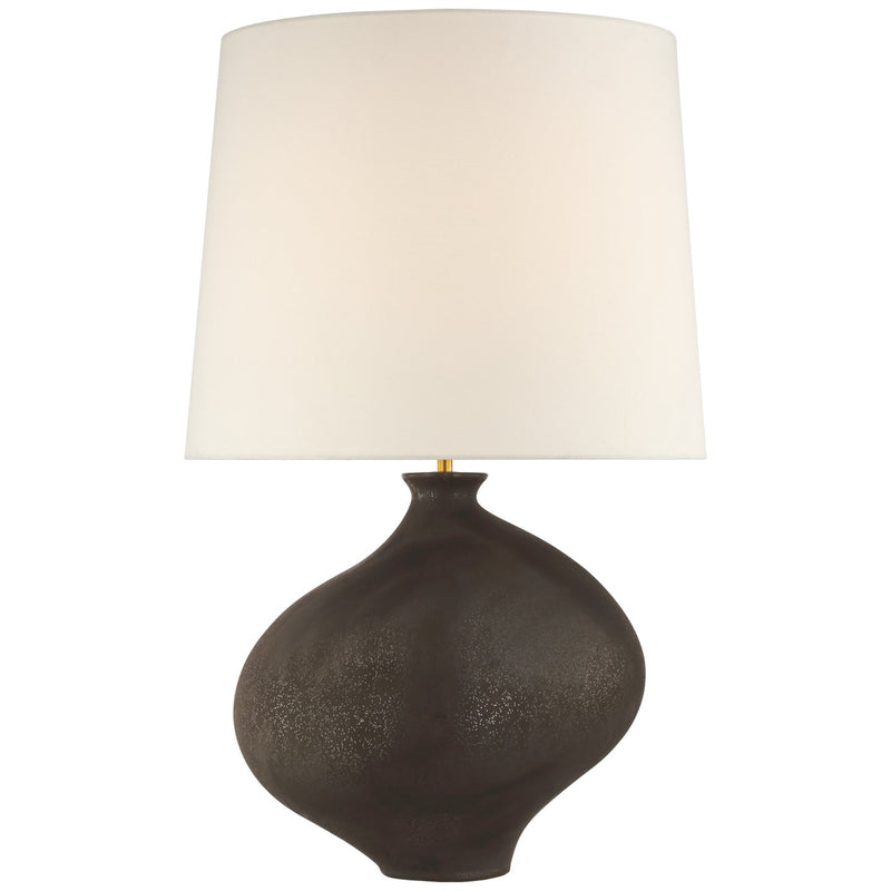 Celia Large Right Table Lamp in Stained Black Metallic