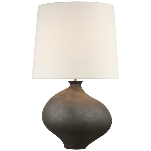 Celia Large Left Table Lamp in Stained Black Metallic