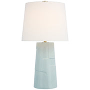 Braque Medium Debossed Table Lamp in Ice Blue Porcelain
