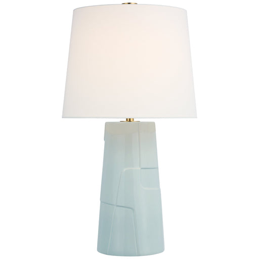 Braque Medium Debossed Table Lamp in Ice Blue Porcelain