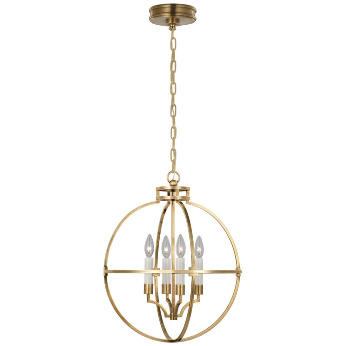 Lexie LED Lantern in Antique-Burnished Brass
