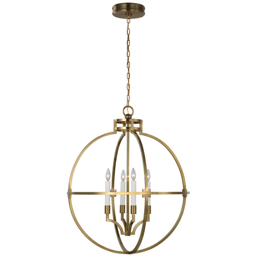 Lexie LED Lantern in Antique-Burnished Brass