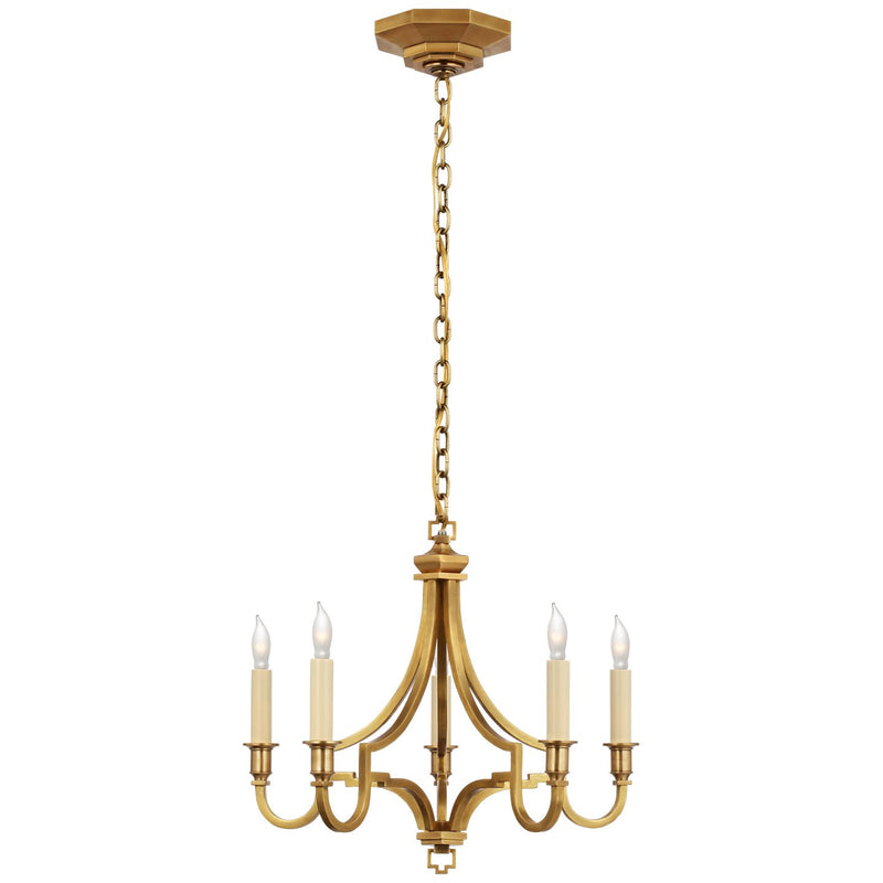 Mykonos Small 5-Light Chandelier in Antique-Burnished Brass