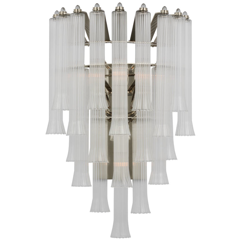 Lorelei Large Waterfall 4-Light Wall Sconce in Polished Nickel