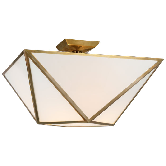 Lorino LED Semi-Flush Mount in Hand-Rubbed Antique Brass