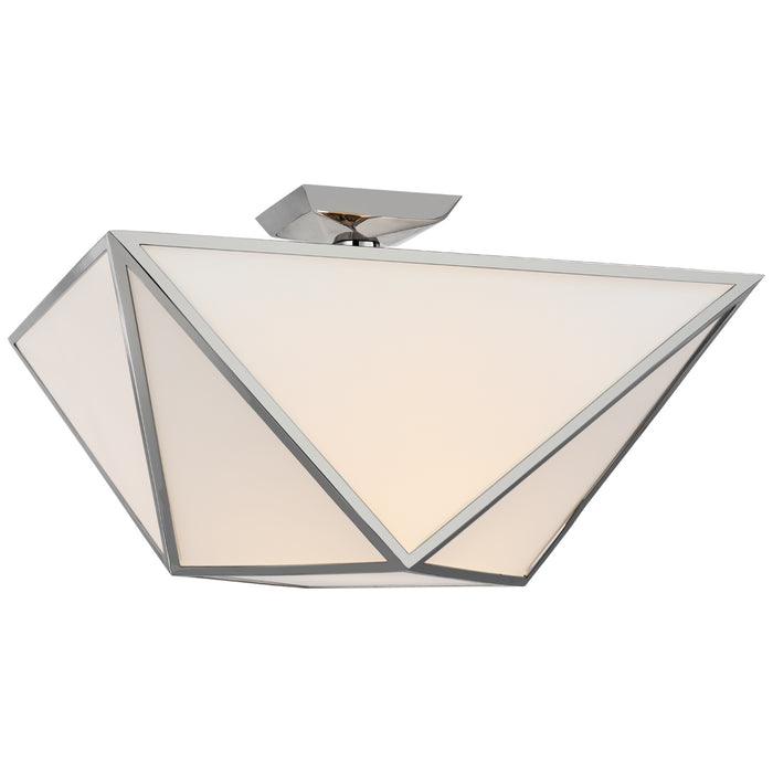 Lorino LED Semi-Flush Mount in Polished Nickel