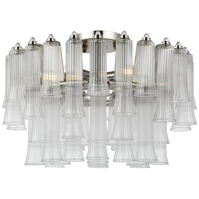 Lorelei LED Semi-Flush Mount in Polished Nickel