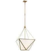 Lorino Large 22" Lantern Pendant in Hand-Rubbed Antique Brass