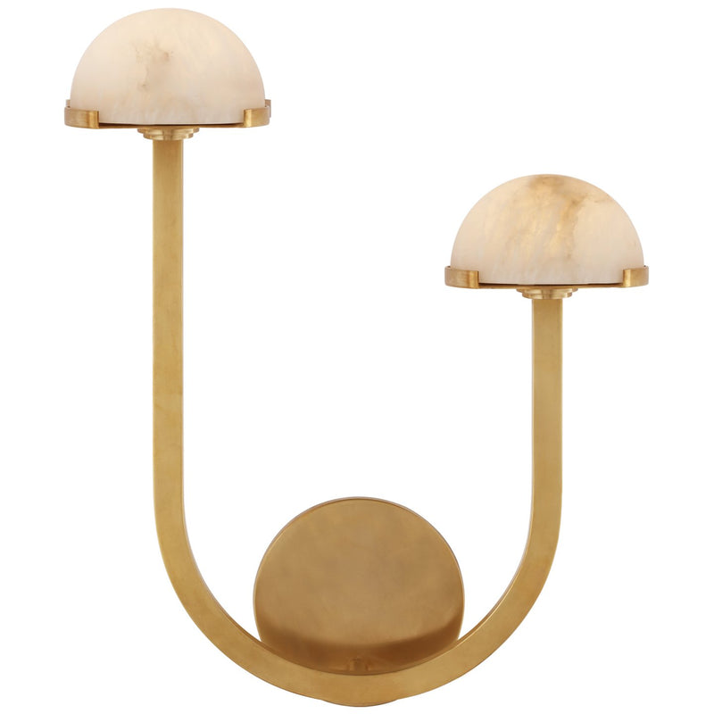 Pedra 15" Asymmetrical Right Wall Sconce in Antique-Burnished Brass