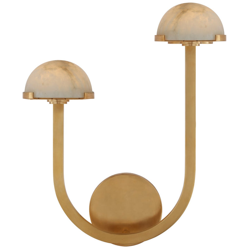 Pedra 15" Asymmetrical Left Wall Sconce in Antique-Burnished Brass